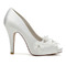 Satin Strass Fisch Mund Schuhe Braut Hochzeit High Heels - Seite 2