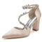 Satin Braut Brautjungfer Schuhe rosa Hochzeitsschuhe Dinner-Party Performance High Heels - Seite 17