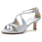 Open Toe Fischmund High Heels Hochzeit Brautschuhe Satin Abschlussball Sandalen - Seite 12