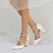 Satin Braut Brautjungfer Schuhe rosa Hochzeitsschuhe Dinner-Party Performance High Heels - Seite 3