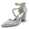 Satin Braut Brautjungfer Schuhe rosa Hochzeitsschuhe Dinner-Party Performance High Heels - Seite 18