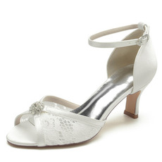 Hoher Absatzrhinestonefischmund beschuht Art und Weisesatinbankettschuhe, die Schuhe wedding sind