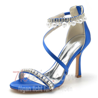 Stiletto Hochzeitsschuhe Strass Sandalen Brautschuhe Prinzessin Seide Hochzeitsschuhe - Seite 7