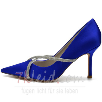 Frühling und Herbst spitzen Zehe Super High Heel Satin Strass Schuhe Hochzeit Brautjungfer Damenschuhe - Seite 4