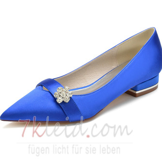 Weiße flache Mund dicke Ferse Hochzeitsschuhe einfache Satin High Heels 3CM - Seite 11