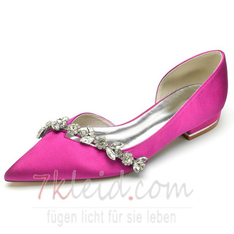 Flache spitze damenschuhe klassische braut strass satin hochzeitsschuhe - Seite 10