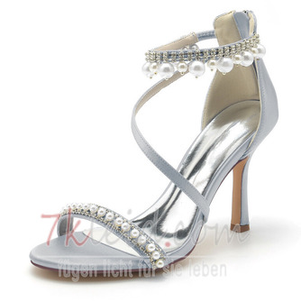 Stiletto Hochzeitsschuhe Strass Sandalen Brautschuhe Prinzessin Seide Hochzeitsschuhe - Seite 13