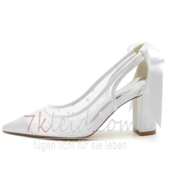 Weiße Hochzeitsschuhe Satin Brautschuhe High Heels Herbst und Winter Modelle - Seite 2