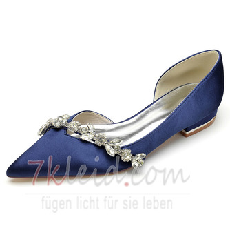 Flache spitze damenschuhe klassische braut strass satin hochzeitsschuhe - Seite 11