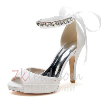 Satin Stiletto Hochzeit Schuhe Fisch Mund Schuhe Bankett jährliche Party Mode Schuhe - Seite 4