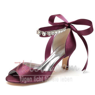 Braut Stiletto Hochzeitsschuhe Open Toe Sandalen Hochzeit große Brautjungfernschuhe - Seite 10