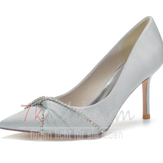 Spitzrot Stiletto Hochzeit High Heels Satin Bankett Kleid Schuhe - Seite 13