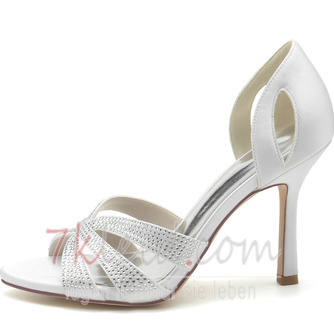 Sommer Satin High Heels Edle Elegante Bankett High Heels Hochzeit Prom Frauenschuhe - Seite 1