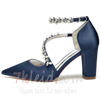 Satin Braut Brautjungfer Schuhe rosa Hochzeitsschuhe Dinner-Party Performance High Heels - Seite 5