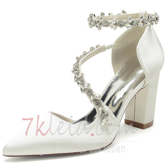 Satin Braut Brautjungfer Schuhe rosa Hochzeitsschuhe Dinner-Party Performance High Heels - Seite 2