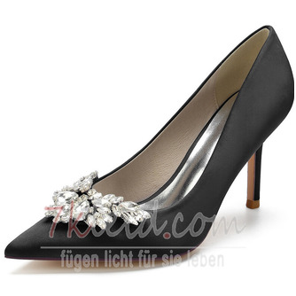 Spitzkante Schnalle Strass Stilettos Hochzeit High Heels Bankettschuhe - Seite 8