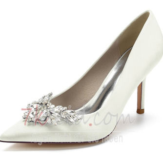 Spitzkante Schnalle Strass Stilettos Hochzeit High Heels Bankettschuhe - Seite 1