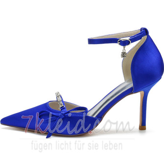 Satin Stiletto Hochzeitsschuhe Bogen Knoten Hochzeit High Heels - Seite 4