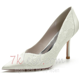 Weiße Spitze Hochzeitsschuhe Hochzeitsschuhe mit Strasssteinen Frauen Stiletto Strass Brautjungfernschuhe - Seite 9