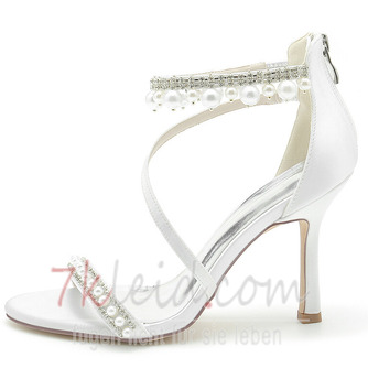 Stiletto Hochzeitsschuhe Strass Sandalen Brautschuhe Prinzessin Seide Hochzeitsschuhe - Seite 2