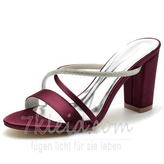 High Heel Hochzeitsschuhe Braut High Heel Sandalen Satin Hochzeit Brautjungfernschuhe - Seite 10