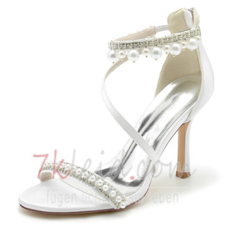 Stiletto Hochzeitsschuhe Strass Sandalen Brautschuhe Prinzessin Seide Hochzeitsschuhe - Seite 5