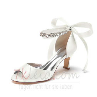 Braut Stiletto Hochzeitsschuhe Open Toe Sandalen Hochzeit große Brautjungfernschuhe - Seite 14