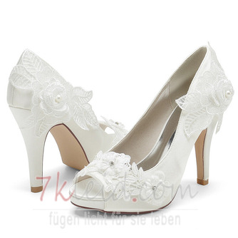 Hochzeit Damenschuhe flachen Mund Fischkopf High Heels Strass einzelne Schuhe Brautjungfer Bankett Kleid Sandalen - Seite 1