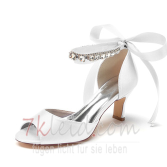 Braut Stiletto Hochzeitsschuhe Open Toe Sandalen Hochzeit große Brautjungfernschuhe - Seite 7