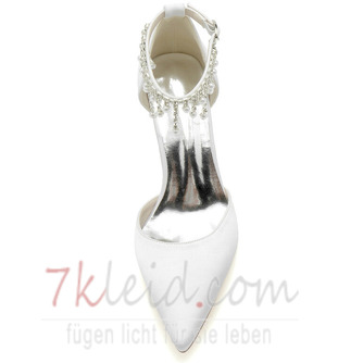 Spitz Strass Damenschuhe Hochzeit Pfennigabsatz Brautjungfernschuhe - Seite 3