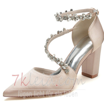 Satin Braut Brautjungfer Schuhe rosa Hochzeitsschuhe Dinner-Party Performance High Heels - Seite 17