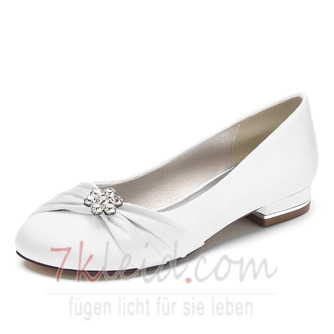 Flache Plissee Satin Damenschuhe Bankett Jahrestagung Hochzeitsschuhe - Seite 1