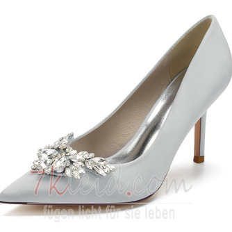 Spitzkante Schnalle Strass Stilettos Hochzeit High Heels Bankettschuhe - Seite 7