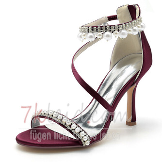 Stiletto Hochzeitsschuhe Strass Sandalen Brautschuhe Prinzessin Seide Hochzeitsschuhe - Seite 9