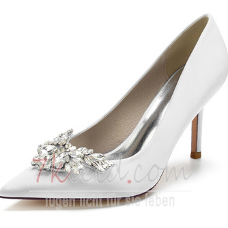 Spitzkante Schnalle Strass Stilettos Hochzeit High Heels Bankettschuhe - Seite 2