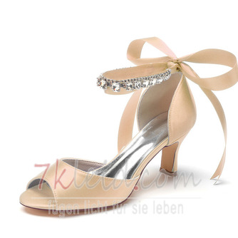 Braut Stiletto Hochzeitsschuhe Open Toe Sandalen Hochzeit große Brautjungfernschuhe - Seite 13