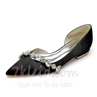 Flache spitze damenschuhe klassische braut strass satin hochzeitsschuhe - Seite 8