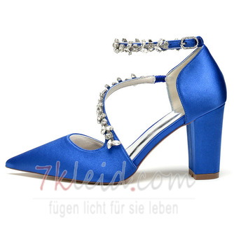 Satin Braut Brautjungfer Schuhe rosa Hochzeitsschuhe Dinner-Party Performance High Heels - Seite 6