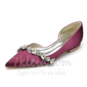 Flache spitze damenschuhe klassische braut strass satin hochzeitsschuhe - Seite 9