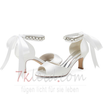 Braut Stiletto Hochzeitsschuhe Open Toe Sandalen Hochzeit große Brautjungfernschuhe - Seite 1