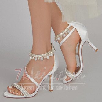 Stiletto Hochzeitsschuhe Strass Sandalen Brautschuhe Prinzessin Seide Hochzeitsschuhe - Seite 1