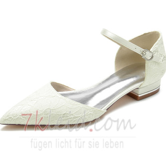 Transparente hohle Spitze elegante Pumps Bankett Hochzeit flache Schuhe Frauen - Seite 1