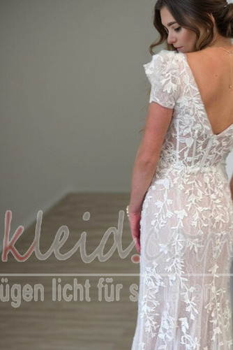 Abendkleid A-Linie Reißverschluss Herbst Spitzen-Overlay Drapierung - Seite 2