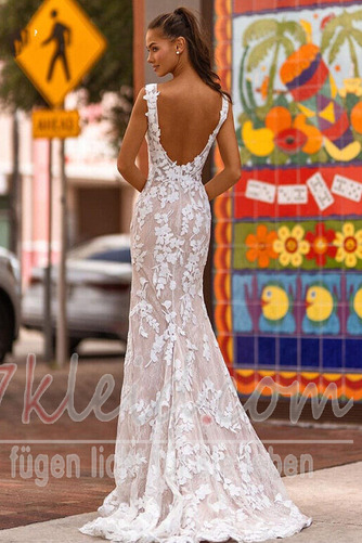 Brautkleid Rückenfrei Frühling Sexy Spitze Kleine Größe Natürliche Taille - Seite 4