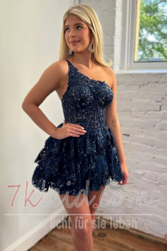 Cocktailkleid Sexy Asymmetrischer Ausschnitt A-Linie Sommer Reißverschluss - Seite 4