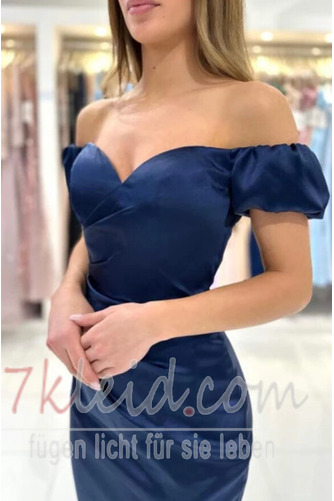 Cocktailkleid Satin Knielang Kurze Ärmel Natürliche Taille Frühling - Seite 3