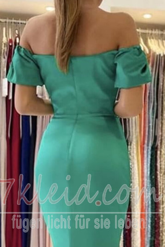 Cocktailkleid Satin Knielang Kurze Ärmel Natürliche Taille Frühling - Seite 6