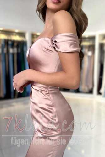 Cocktailkleid Schlicht Satin Etui Drapierung Kurze Ärmel Mittelgröße - Seite 6